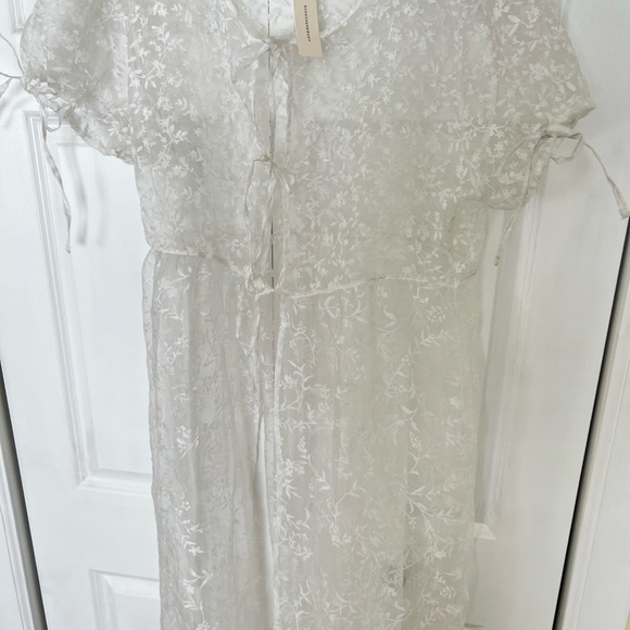 New Anthropologie Sheer ShortSleeve Organza Maxi Dress Festival Vibe Size XL NWT - Picture 3 of 9